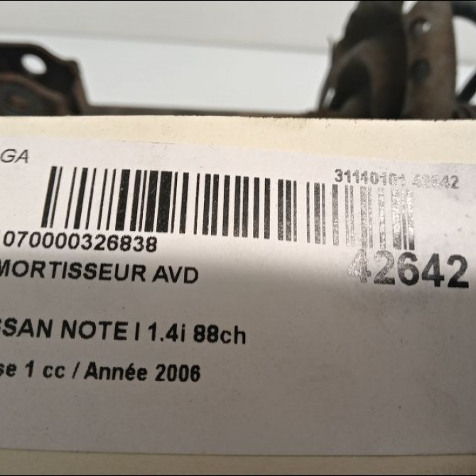Amortisseur avant droit occasion NISSAN NOTE I Phase 1 03-2006->03-2009 1.4i 88ch E43029U00C 2