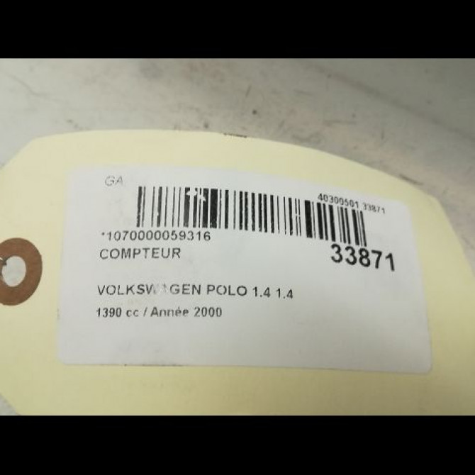 Compteur occasion VOLKSWAGEN POLO III Phase 2 11-1999->12-2001 1.4 5