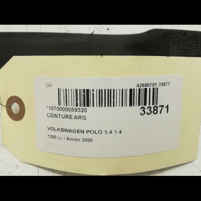 Ceinture arrière gauche occasion VOLKSWAGEN POLO III Phase 2 11-1999->12-2001 1.4 6N0857805AHZP 4
