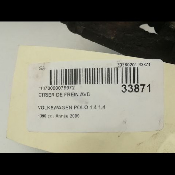 Etrier de frein avant droit occasion VOLKSWAGEN POLO III Phase 2 11-1999->12-2001 1.4 6N0615124E 3