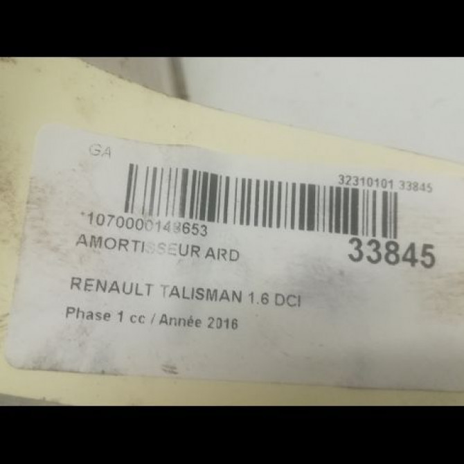 Amortisseur arrière droit occasion RENAULT TALISMAN Phase 1 09-2015->... 1.6 DCI 160ch 562108595R 2