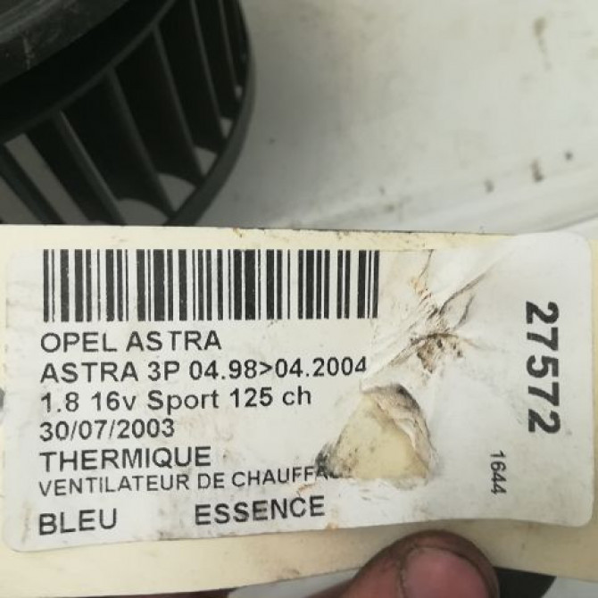 Ventilateur de chauffage occasion OPEL ASTRA II Phase 1 04-1998->09-2004 1.8i 16v 93185199 4