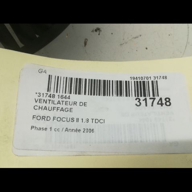 Ventilateur de chauffage occasion FORD FOCUS II Phase 1 09-2004->12-2007 1.8 TDCI 115ch 1379568 3