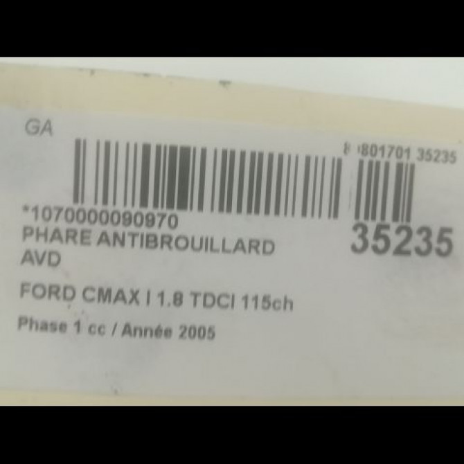 Phare antibrouillard avant droit occasion FORD CMAX I Phase 1 09-2003->03-2007 1.8 TDCI 115ch 1481005 3