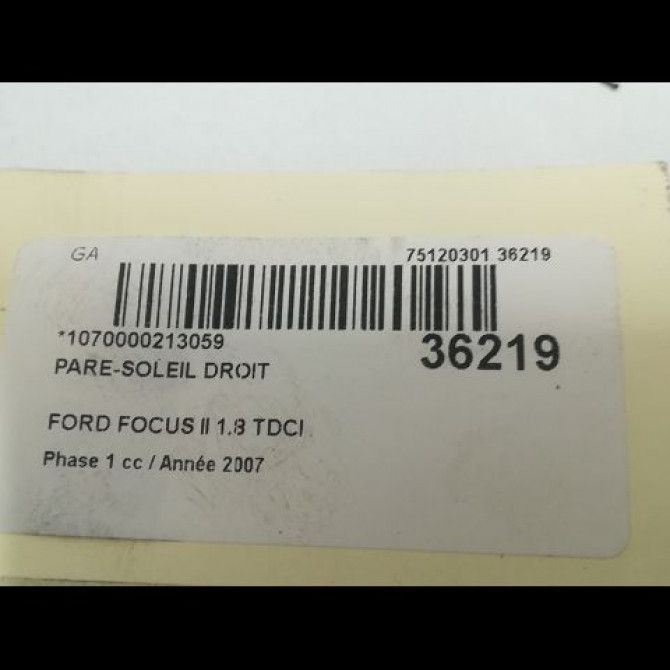 Pare-soleil droit occasion FORD FOCUS II Phase 1 09-2004->12-2007 1.8 TDCI 115ch 1708997 3