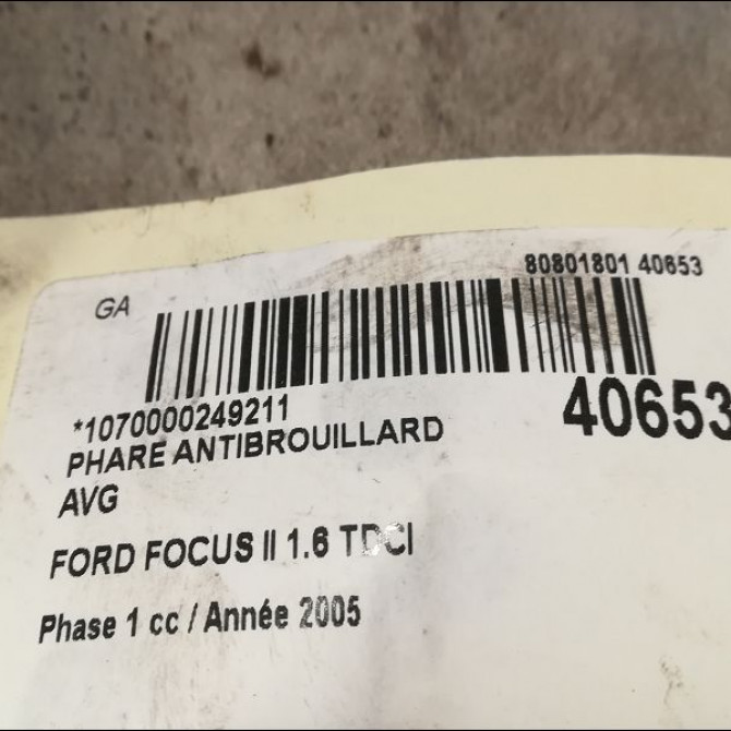 Phare antibrouillard avant gauche occasion FORD FOCUS II Phase 1 09-2004->12-2007 1.6 TDCI 110ch 1481007 3