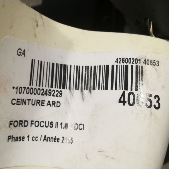 Ceinture arrière droite occasion FORD FOCUS II Phase 1 09-2004->12-2007 1.6 TDCI 110ch 2013465 4