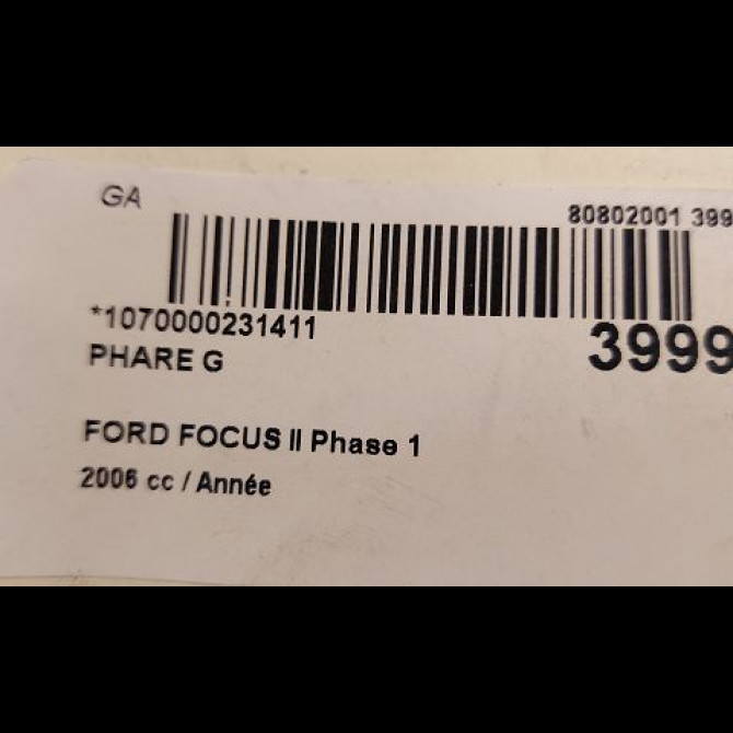 Phare gauche occasion FORD FOCUS II Phase 1 09-2004->12-2007 1481000 3