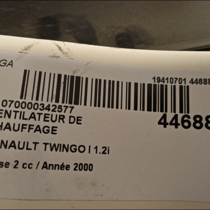 Ventilateur de chauffage occasion RENAULT TWINGO I Phase 2 08-1998->08-2000 1.2i 60ch 3