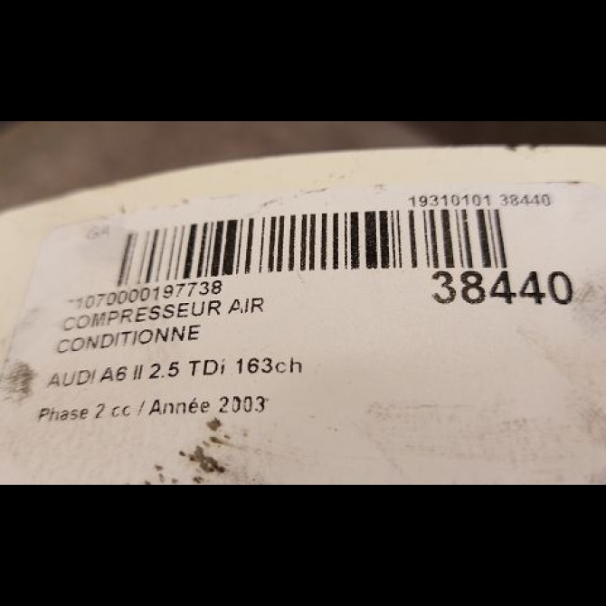 Compresseur air conditionne occasion AUDI A6 II Phase 2 07-2001->05-2004 2.5 TDi 163ch 4B0260805J 4