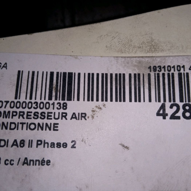 Compresseur air conditionne occasion AUDI A6 II Phase 2 07-2001->05-2004 4B0260805J 4