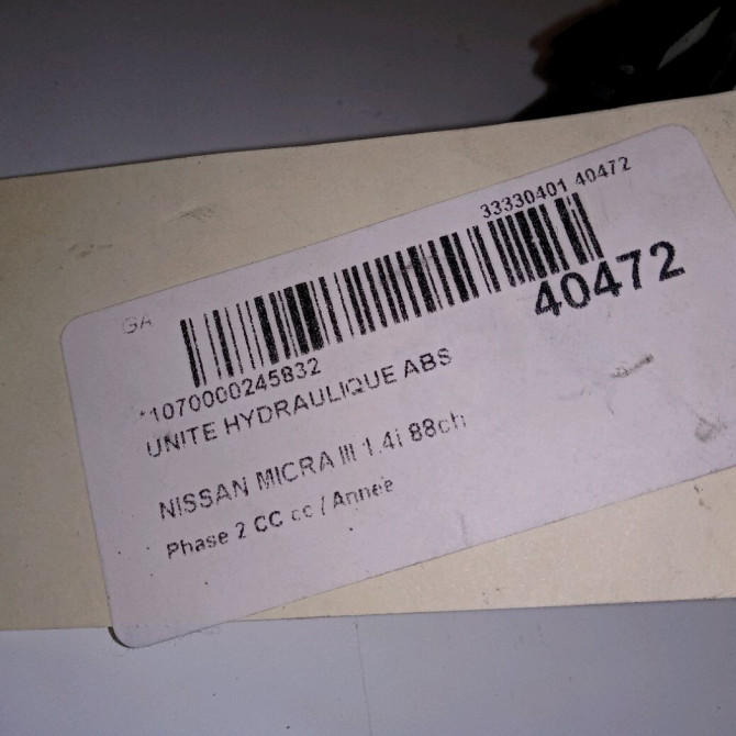 Unité hydraulique ABS occasion NISSAN MICRA III Phase 1 04-1995->04-1999 1.4i 88ch 47660BC66A 6