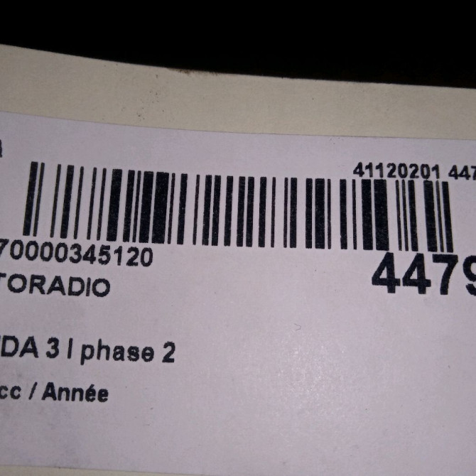Autoradio occasion MAZDA 3 I phase 2 07-2006->06-2009 3