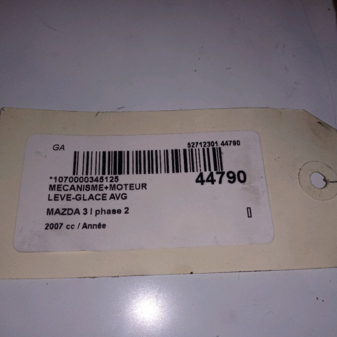 Mecanisme+moteur leve-glace avg occasion MAZDA 3 I phase 2 07-2006->06-2009 4