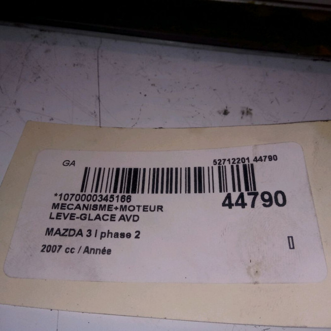 Mecanisme + moteur lève-glace avant droit occasion MAZDA 3 I phase 2 07-2006->06-2009 4