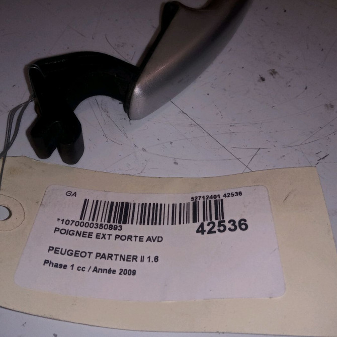 Poignee ext porte avd occasion PEUGEOT PARTNER II Phase 1 05-2008->03-2012 1.6 HDI 90ch 9101GS 2