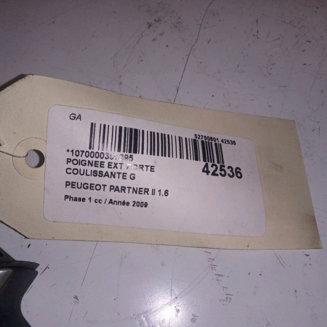 Poignee ext porte coulissante g occasion PEUGEOT PARTNER II Phase 1 05-2008->03-2012 1.6 HDI 90ch 2