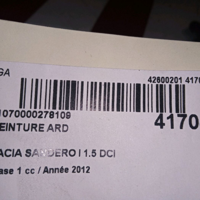 Ceinture arrière droite occasion DACIA SANDERO I Phase 1 06-2008->10-2012 1.5 DCI 90ch 888408864R 4