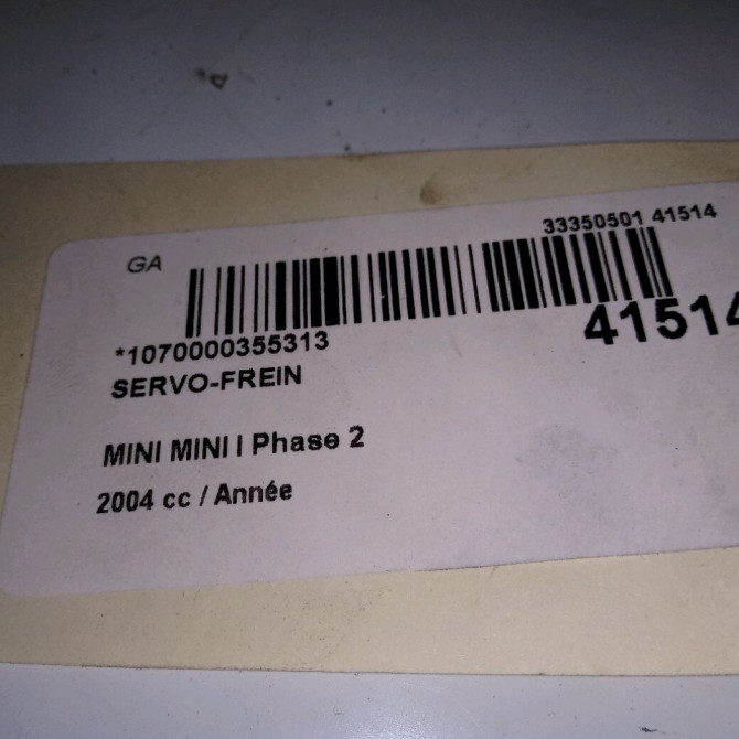 Servo-frein occasion MINI MINI I Phase 2 07-2004->09-2006 34336779679 5