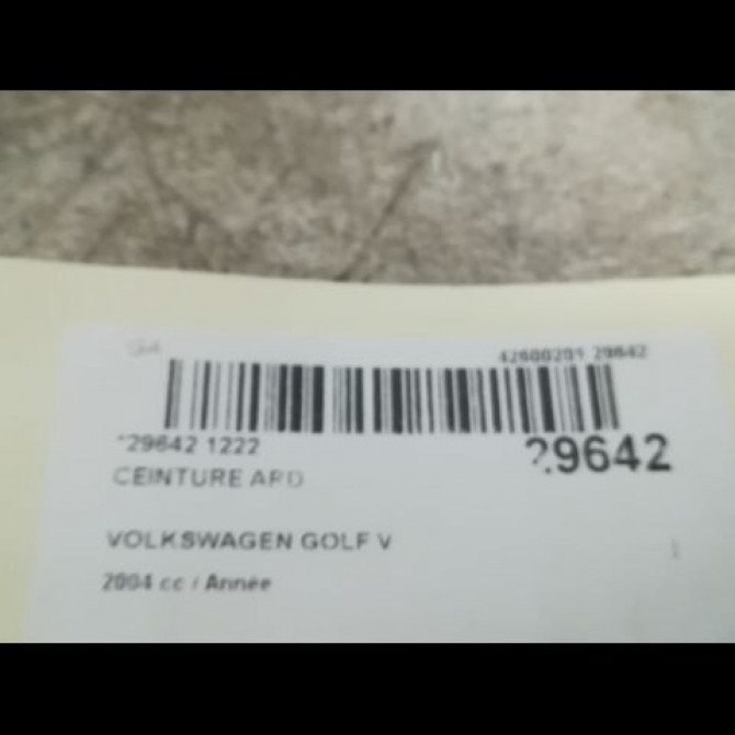 Ceinture arrière droite occasion VOLKSWAGEN GOLF V Phase 1 11-2003->10-2008 1K6857806DRGR 4