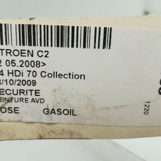 Ceinture avant droite occasion CITROEN C2 Phase 2 05-2008->12-2009 1.4 HDi 70ch 00008974NE 5