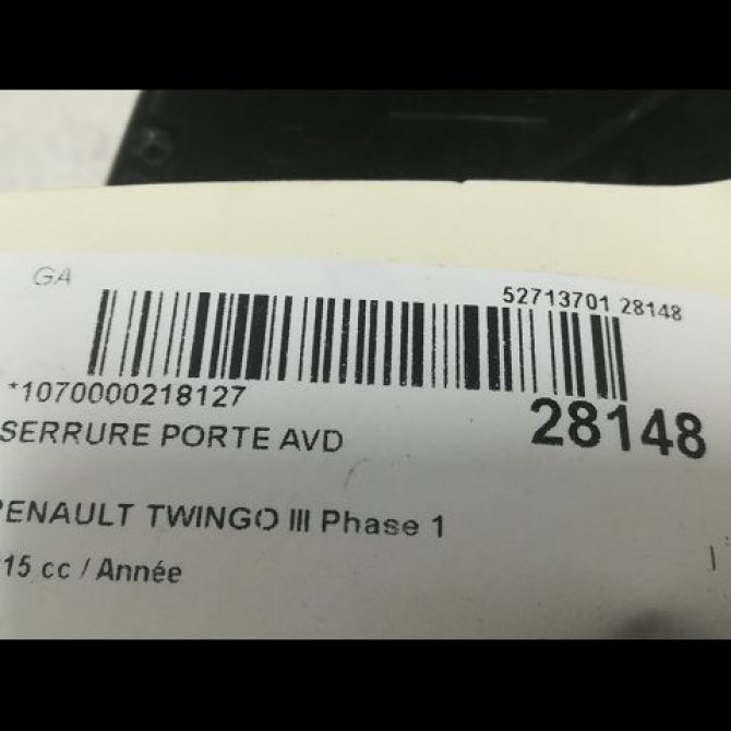 Serrure porte avd occasion RENAULT TWINGO III Phase 1 06-2014->... 805020355R 4