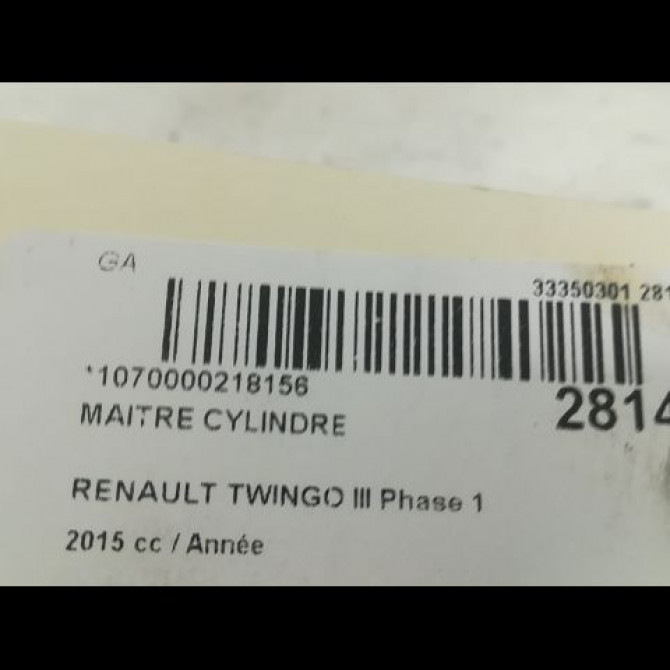 Maitre cylindre occasion RENAULT TWINGO III Phase 1 06-2014->... 460113328R 3