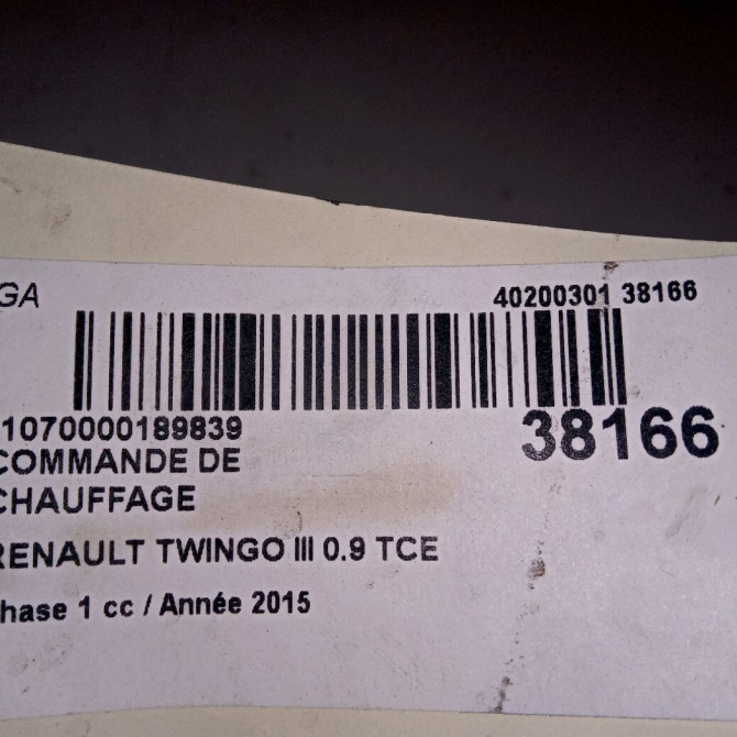 Commande de chauffage occasion RENAULT TWINGO III Phase 1 06-2014->... 0.9 TCE 12v 90ch 275706695R 3