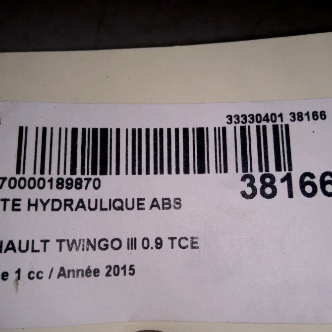 Unité hydraulique ABS occasion RENAULT TWINGO III Phase 1 06-2014->... 0.9 TCE 12v 90ch 476602993R 3