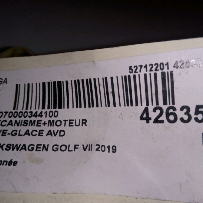 Mecanisme + moteur lève-glace avant droit occasion VOLKSWAGEN GOLF VII 3