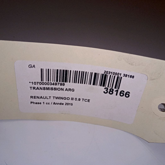 Transmission arrière gauche occasion RENAULT TWINGO III Phase 1 06-2014->... 0.9 TCE 12v 90ch 396003780R 4