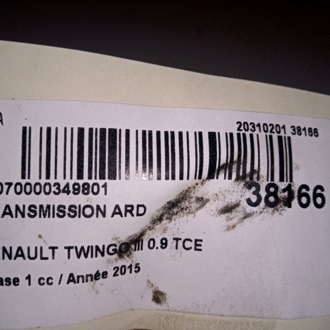 Transmission arrière droite occasion RENAULT TWINGO III Phase 1 06-2014->... 0.9 TCE 12v 90ch 396008196R 4