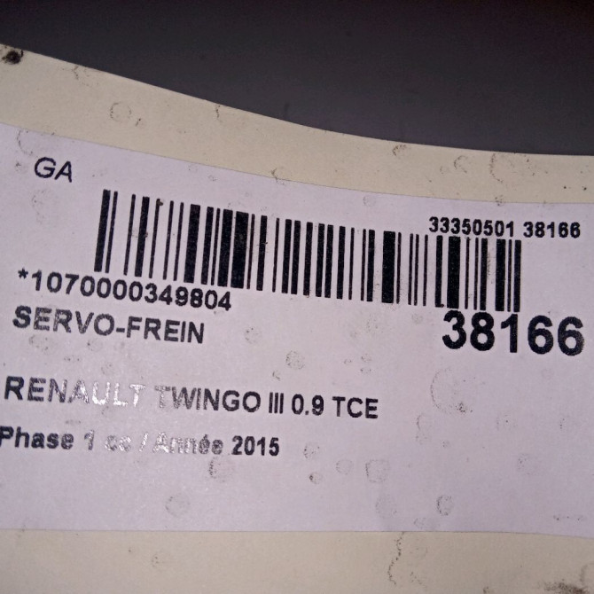 Servo-frein occasion RENAULT TWINGO III Phase 1 06-2014->... 0.9 TCE 12v 90ch 472106684R 3