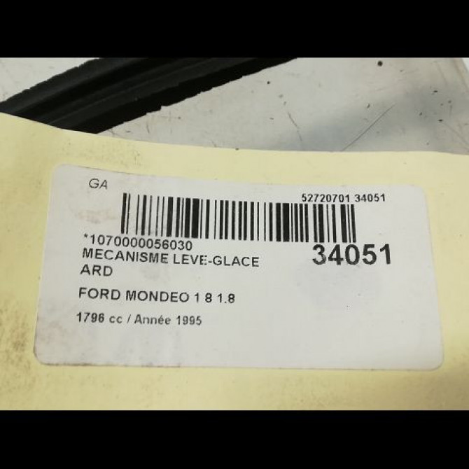 Mecanisme leve-glace arrière droit occasion FORD MONDEO I Phase 1 01-1993->09-1996 1.8i 5