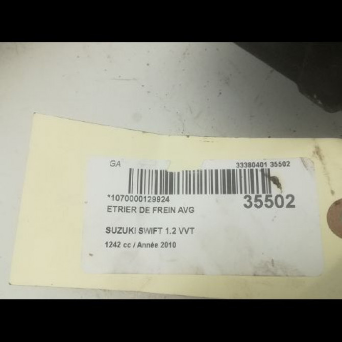 Etrier de frein avant gauche occasion SUZUKI SWIFT IV Phase 1 09-2010->... 1.2 VVT 94ch 5510268L50999 3
