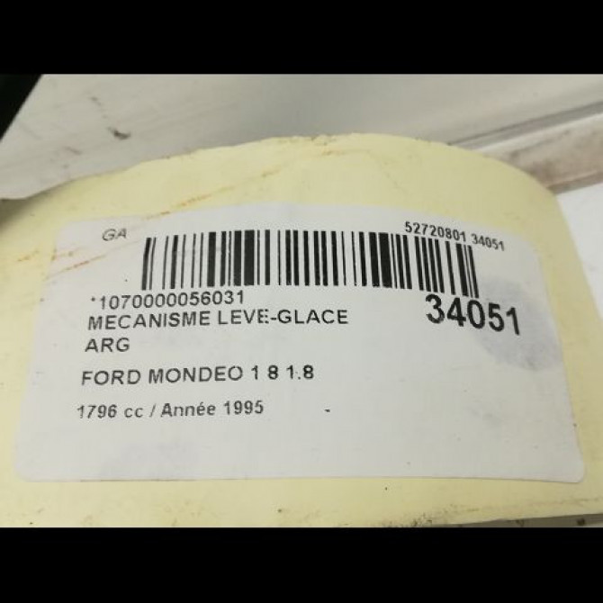 Mecanisme leve-glace arrière gauche occasion FORD MONDEO I Phase 1 01-1993->09-1996 1.8i 5