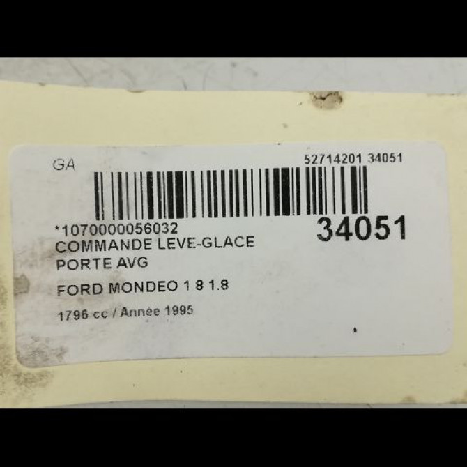 Commande lève-glace porte avant gauche occasion FORD MONDEO I Phase 1 01-1993->09-1996 1.8i 5