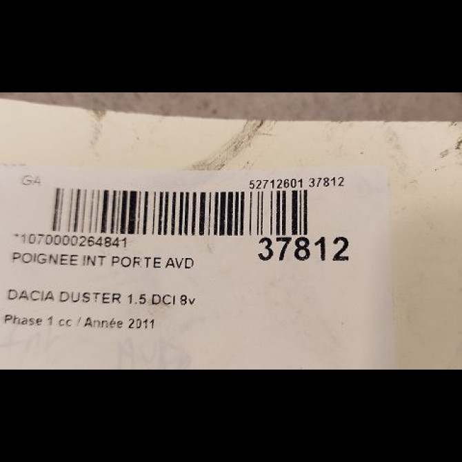 Poignee int porte avd occasion DACIA DUSTER Phase 1 03-2010->12-2013 1.5 DCI 8v 110ch 8200735218 2