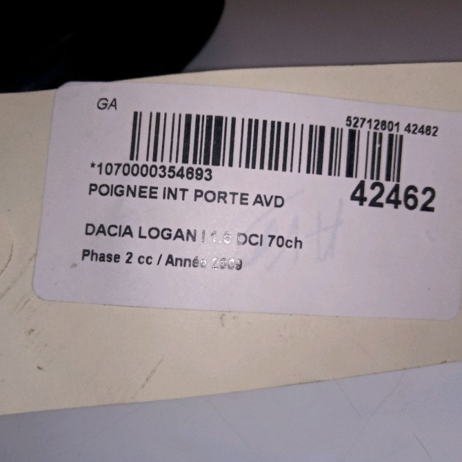 Poignee int porte avd occasion DACIA LOGAN I Phase 2 07-2008->12-2012 1.5 DCI 70ch 8200735218 3