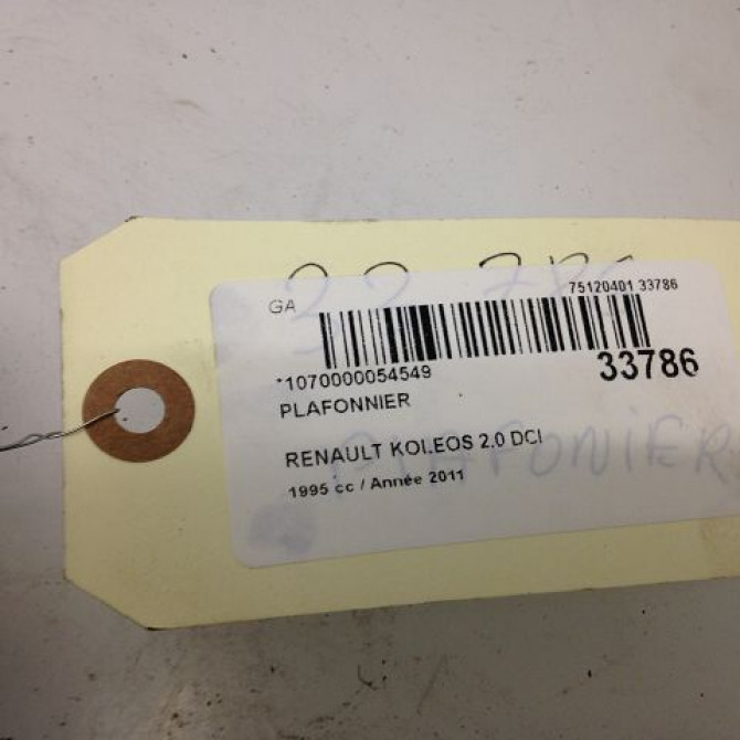 Plafonnier occasion RENAULT KOLEOS I Phase 1 06-2008->12-2011 2.0 DCI 150ch 4