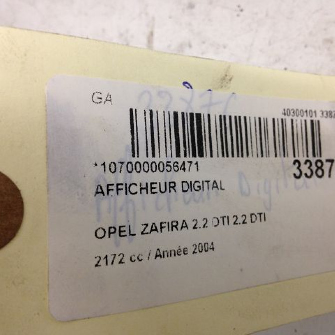 Afficheur digital occasion OPEL ZAFIRA I Phase 1 03-1999->07-2005 2.2 DTI 16v 125ch 24435537 3