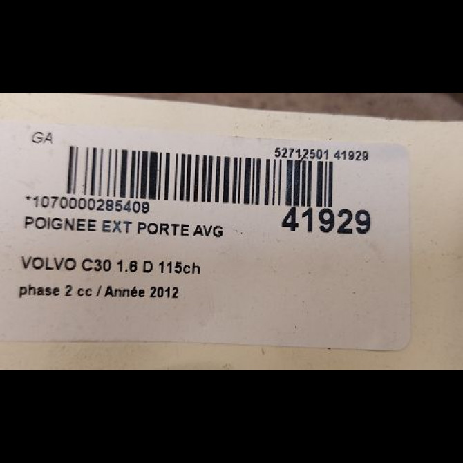 Poignee ext porte avg occasion VOLVO C30 Phase 1 04-1995->04-1999 1.6 D 115ch 39879658 3