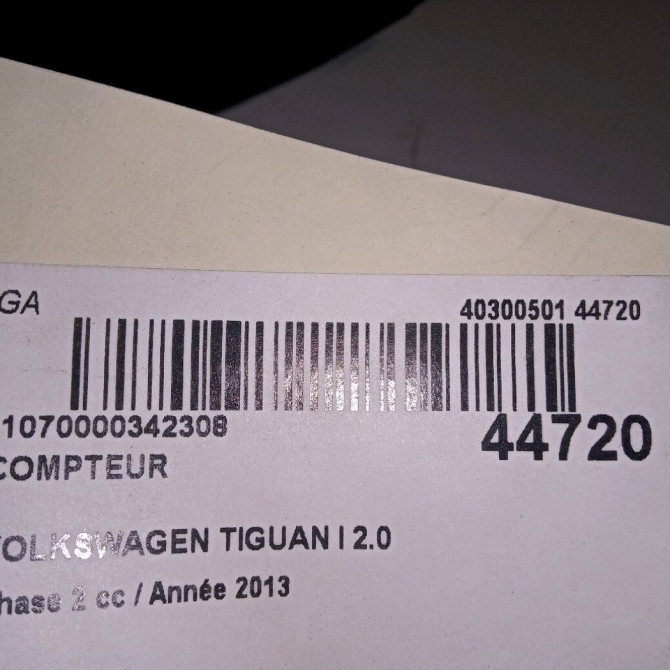 Compteur occasion VOLKSWAGEN TIGUAN I TIGUAN I Phase 2 2011-04-01->2016-12-31 2.0 TDI 140ch 5N0920883A 3