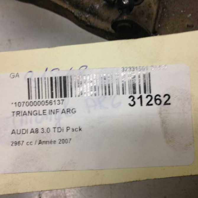 Triangle inf arg occasion AUDI A8 I Phase 1 09-1994->02-1999 4