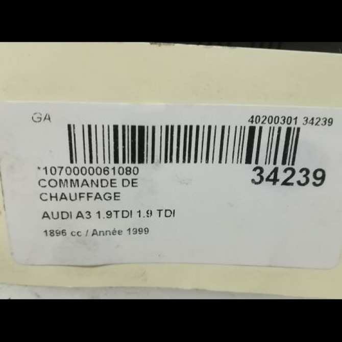 Commande de chauffage occasion AUDI A3 I Phase 1 09-1996->10-2000 8L0820043MB98 4