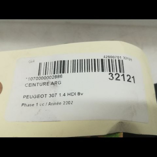 Ceinture arrière gauche occasion PEUGEOT 307 Phase 1 04-2001->06-2005 1.4 HDI 8v 70ch 8974JK 4