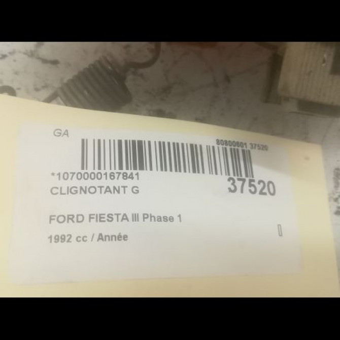 Clignotant gauche occasion FORD FIESTA III Phase 1 03-1989->01-1994 3