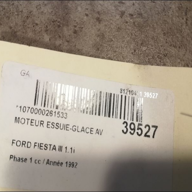 Moteur essuie-glace avant occasion FORD FIESTA III Phase 1 03-1989->01-1994 1.8 D 3