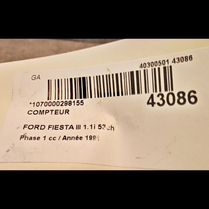 Compteur occasion FORD FIESTA III Phase 1 03-1989->01-1994 1.1i 53ch 3