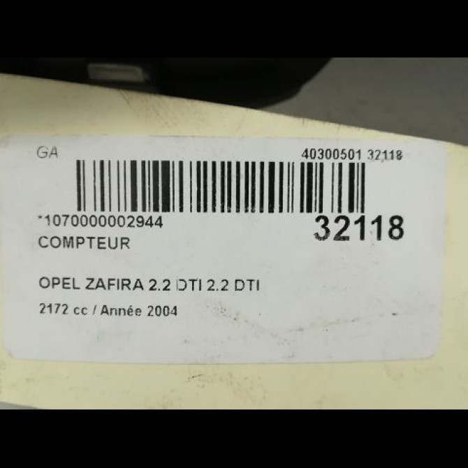 Compteur occasion OPEL ZAFIRA I Phase 1 03-1999->07-2005 5